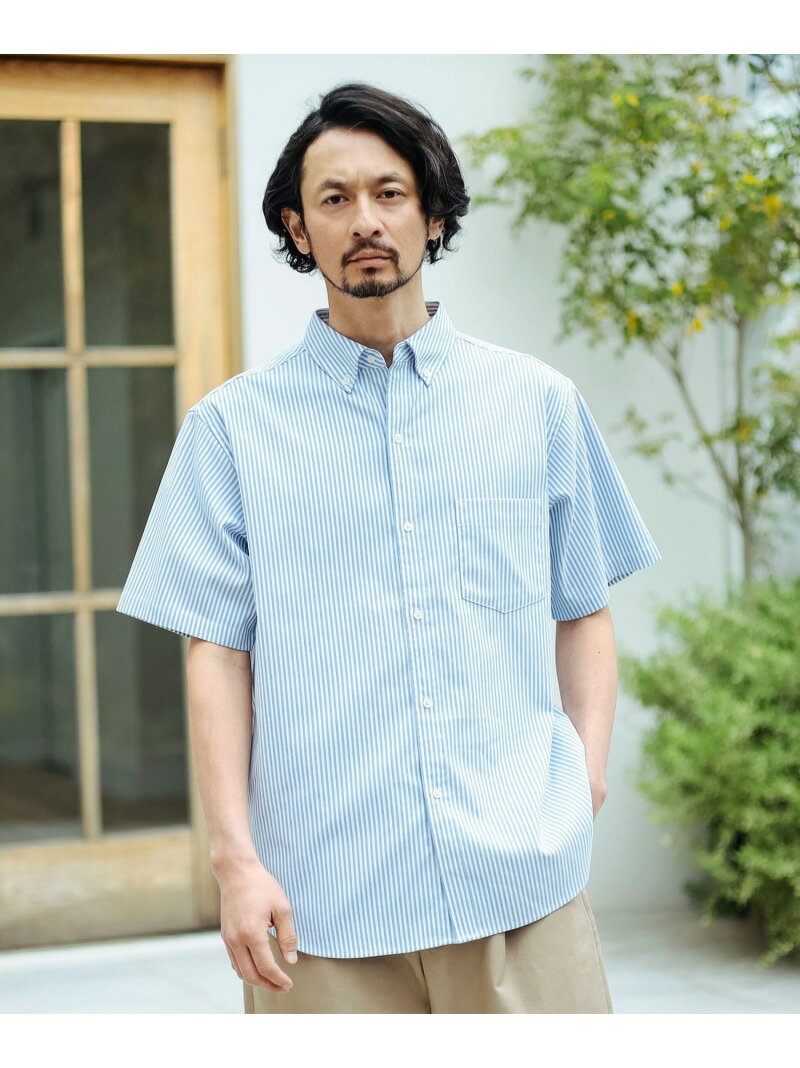 美品　BEAMS PLUS　シャツ　半袖　ブルー　オックスフォード　ボタンダウン BEAMS PLUS（ビームス プラス）B.D. Pullover Short Sleeve