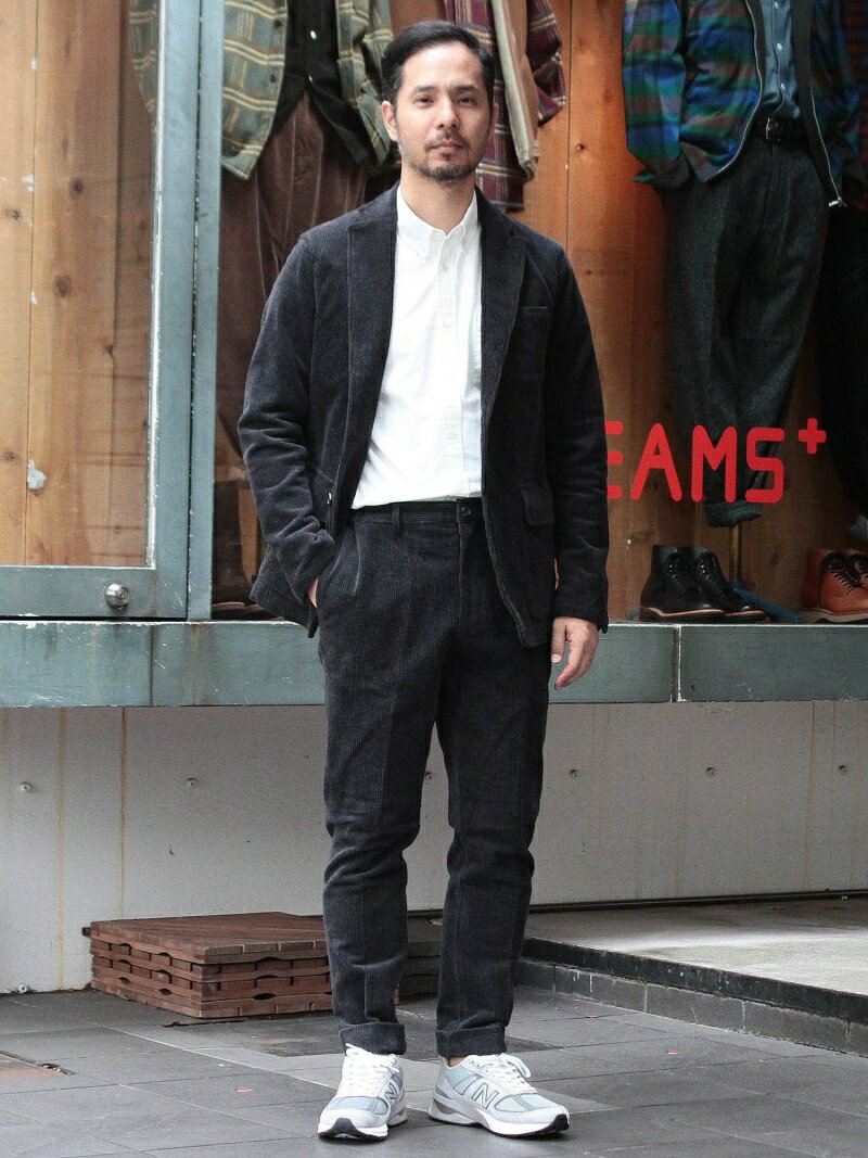 Plain-Front Corduroy Trousers 11-21-1005-424: Charcoal