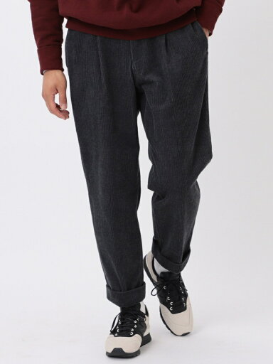 Pleat-Front Corduroy Trousers 11-23-1365-424: Charcoal Pleat-Front Corduroy Trousers 11-23-1365-424: Charcoal