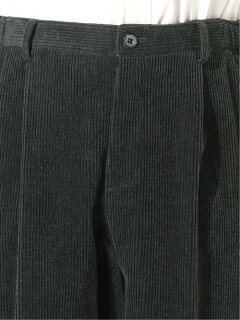 Pleat-Front Corduroy Trousers 11-23-1365-424: Charcoal