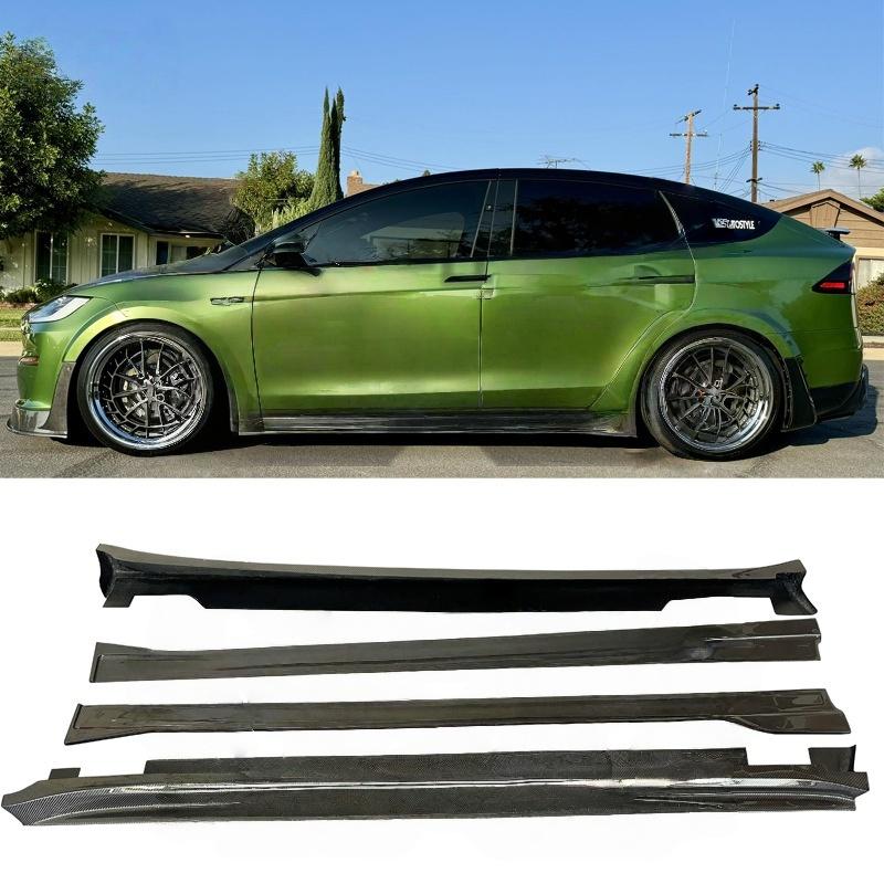 サイドスカート RZ スタイル カーボン フェンダーディフューザー テスラ Model X ボディパーツ