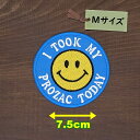 アイロンワッペン( いつもスマイル青 )( Mサイズ )