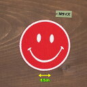 アイロンワッペン(スマイル 赤色)( Mサイズ )