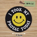 アイロンワッペン( いつもスマイル 黒 )( Mサイズ )