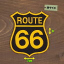 アイロンワッペン( ルート66 オレンジ)( Mサイズ )
