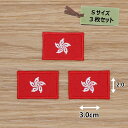 アイロンワッペン( 香港旗 )(Sサイズ) 3個セット