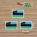 アイロンワッペン( ザンジバル旗 )(Sサイズ)3個セット
