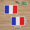 アイロンワッペン( フランス国旗 )(Mサイズ)2個セット
