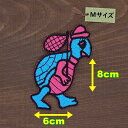 アイロンワッペン ( 旅カメ あお)(Mサイズ)