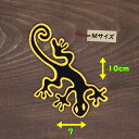 アイロンワッペン( トカゲ 黒/オレンジ )(Mサイズ)
