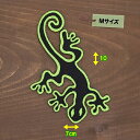 アイロンワッペン ( トカゲ 黒/グリーン )(Mサイズ)