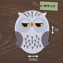 アイロンワッペン ( フクロウ ホワイト ) (Mサイズ)