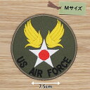 アイロンワッペン ( US エアフォース 丸 )( カーキ色 ) (Mサイズ)