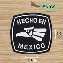 アイロンワッペン ( HECHO EN MEXICO 黒 )(Mサイズ)