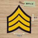 アイロンワッペン ( 階級章(3ライン) 黒/オレンジ) (Mサイズ)
