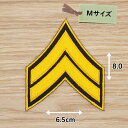 アイロンワッペン ( 階級章(2ライン) 黒/オレンジ) (Mサイズ)