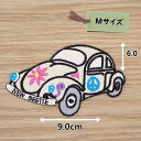 アイロンワッペン ( 花 ワーゲン ホワイト )(Mサイズ)