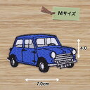 アイロン ワッペン ( ミニクーパー ネイビー)(Mサイズ)