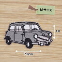 アイロン ワッペン ( ミニクーパー グレー)(Mサイズ)