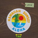 アイロンワッペン( ALOHA サンセット 白 )(Lサイズ)