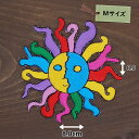 アイロンワッペン ( カラフル太陽 ) (Mサイズ)