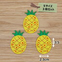 アイロン ワッペン( パイナップル )(Sサイズ) 3枚セット