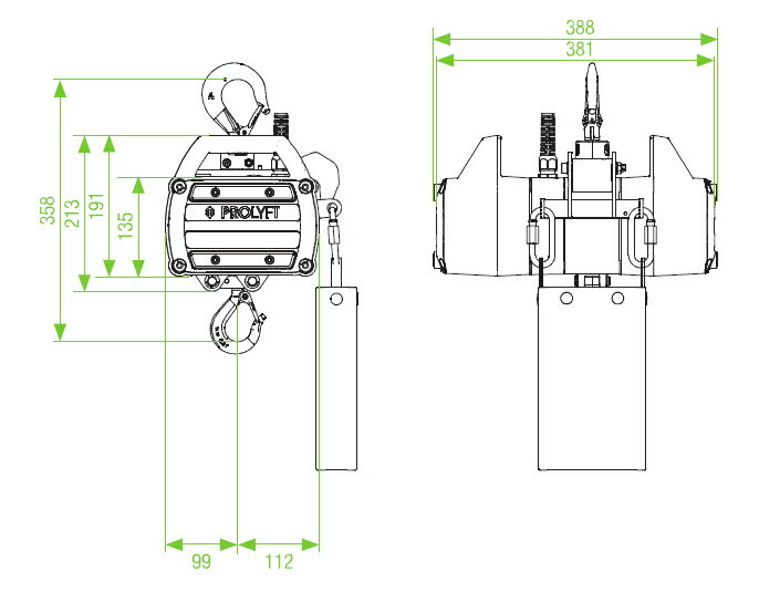 Prolyft プロリフト チェーンモーター アートス250kg AETOS250-LV 低電圧コントロ...