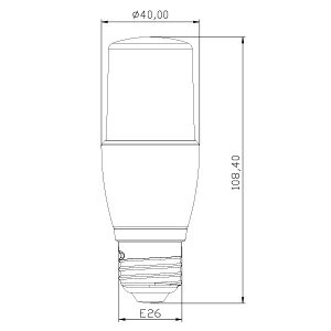 LED電球 E26 T形 40W 相当 300度 電球色 485lm 昼光色 500lm LDT4-40W ビームテック