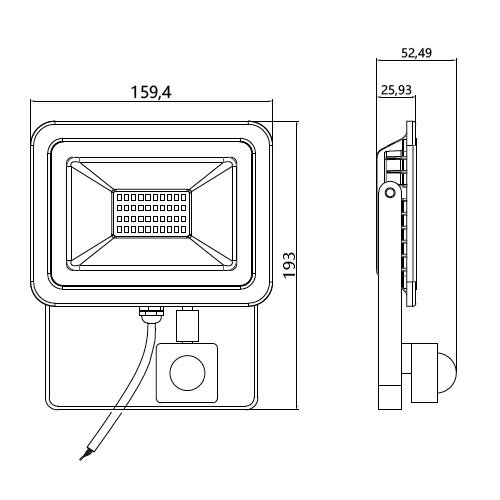 【最大80％OFF商品＆CP】LED投光器 センサー 電球色 昼光色 黒 30W IP65 屋内 屋外 防塵 耐塵 防水 LES030 ビームテック