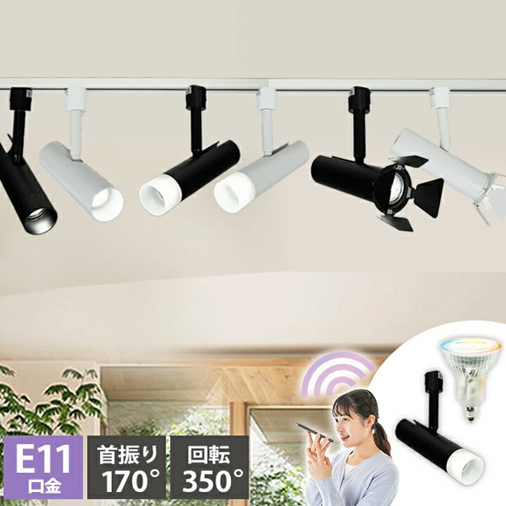 ダクトレール スポットライト 照明 ライト レールライト E11 LED電球付き 50W 相当 38度 調光 調色 音声 認識 ライト Alexa こえリモ Matter Echo スマホ対応