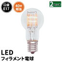 2個セット LED電球 E17 40W 相当 300度 フィラメント エジソン レトロ 北欧 虫対策 電球色 435lm LDG4-E17-35-C--2 ビームテック