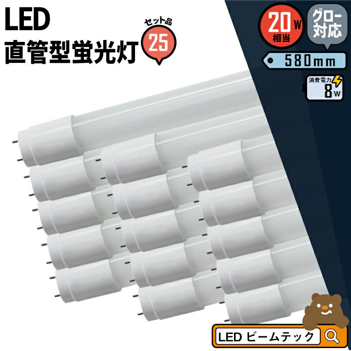 楽天ビームテック25本セット LED蛍光灯 20W形 直管 直管LED 虫対策 昼白色 1000lm LTG20YT--25 ビームテック