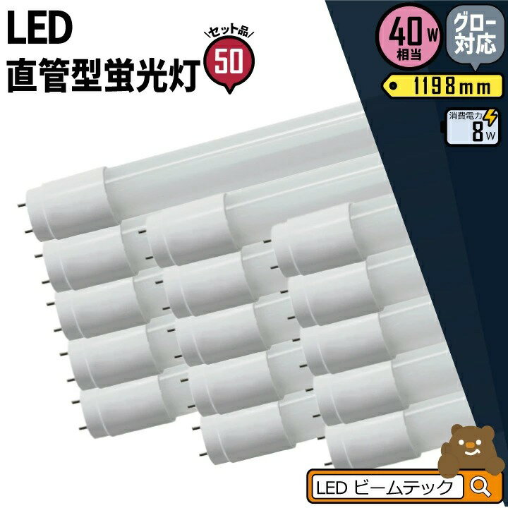 楽天ビームテック50本セット LED蛍光灯 40W形 直管 直管LED 3年保証 虫対策 昼白色 2000lm LTG40YT--50 ビームテック