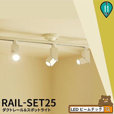 シーリングライト おしゃれ スポット LED ライト 天井照明 ライティングレール ダクトレール RAIL-SET25 ビームテック