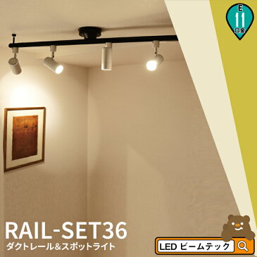 シーリングライト おしゃれ スポット LED ライト 天井照明 ライティングレール ダクトレール RAIL-SET36 ビームテック