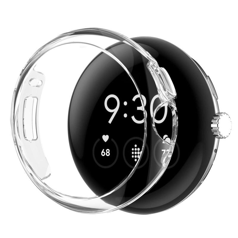 【2枚】YUGYUG 対応 Google Pixel Watch 用ケース TPU素材 Pixel Watch用 保護カバー 全面保護 キズ防止 軽量 超薄型 衝撃吸収 防滴 防塵 Google Pixel Watch 対応 保護ケース (クリア)