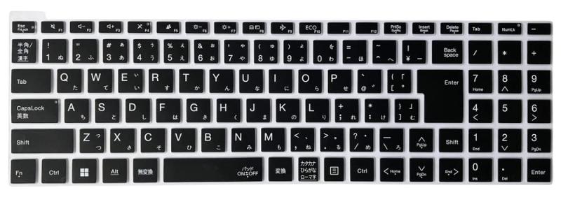 キーボードカバー NEC LAVIE N1575/EA シリーズ 2023春モデル N1575/EAL N1575/EAR N1575/EAW 日本語仮名入力方式 キー印刷 キートップ印刷 キーボード印刷 N15 キーボードカバー
