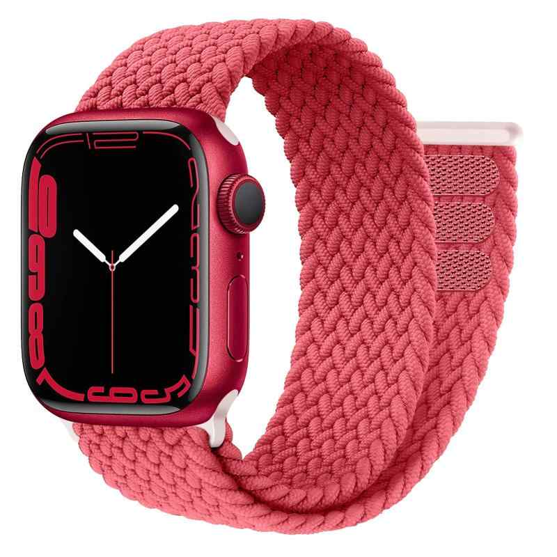 コンパチブルApple Watch Band 40mm 41mm 38mm 編組ソロループ調整可能な弾性スポーツストラップ女性男..