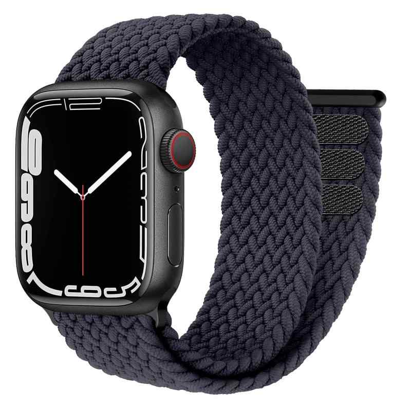 コンパチブルApple Watch Band 40mm 41mm 38mm 編組ソロループ調整可能な弾性スポーツストラップ女性男..