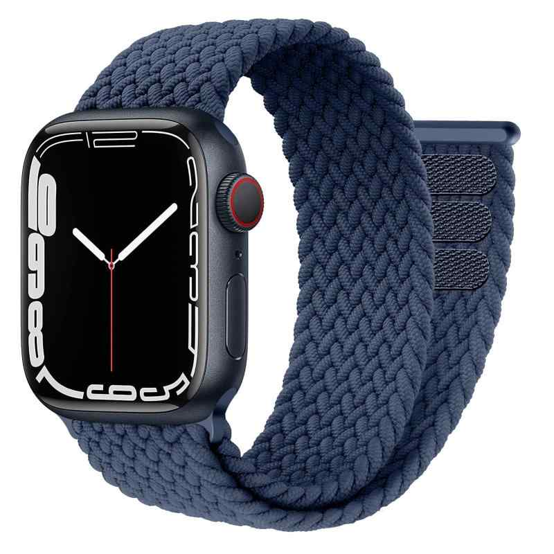 コンパチブルApple Watch Band 40mm 41mm 38mm 編組ソロループ調整可能な弾性スポーツストラップ女性男..