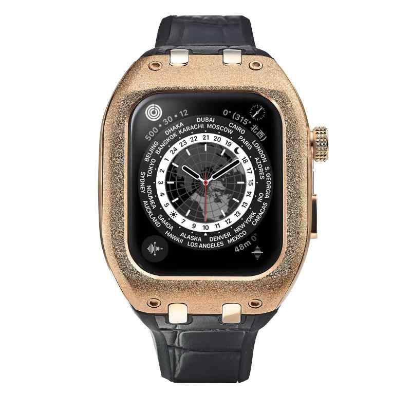HUMBLERICH ϥ֥å CLASSIC COLLECTION 饷å 쥯 WBB0290-007 Apple Watch Series 7 / 8 åץ륦å б 45MM ƥ쥹 ꥳ/쥶 ֥å Luxury Case 