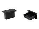 テクノベインズ USB-Aタイプ用 USBコネクタキャップ(黒) つまみなし つば広タイプ 6個入り USBACCK-B0(2)
