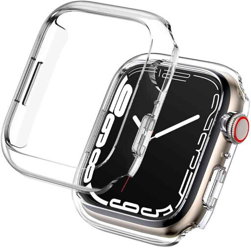 対応 Apple Watch Series 7 45mm 専用保護ケース クリア、スクリーンプロテクターなしのハード PCバンパーケースと 対応 Apple Watch Series 7 45mm 専用保護ケース クリア、スクリーンプロテクターなしのハード PCバンパーケースと