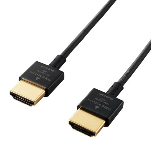 エレコム HDMI ケーブル 1.5m プレミアム 4K 2K (60P) HDR スーパースリムコネクタケーブル仕様 ブラック DH-HDP14SS15BK エレコム HDMI ケーブル 1.5m プレミアム 4K 2K (60P) HDR スーパースリムコネクタケーブル仕様 ブラック DH-HDP14SS15BK