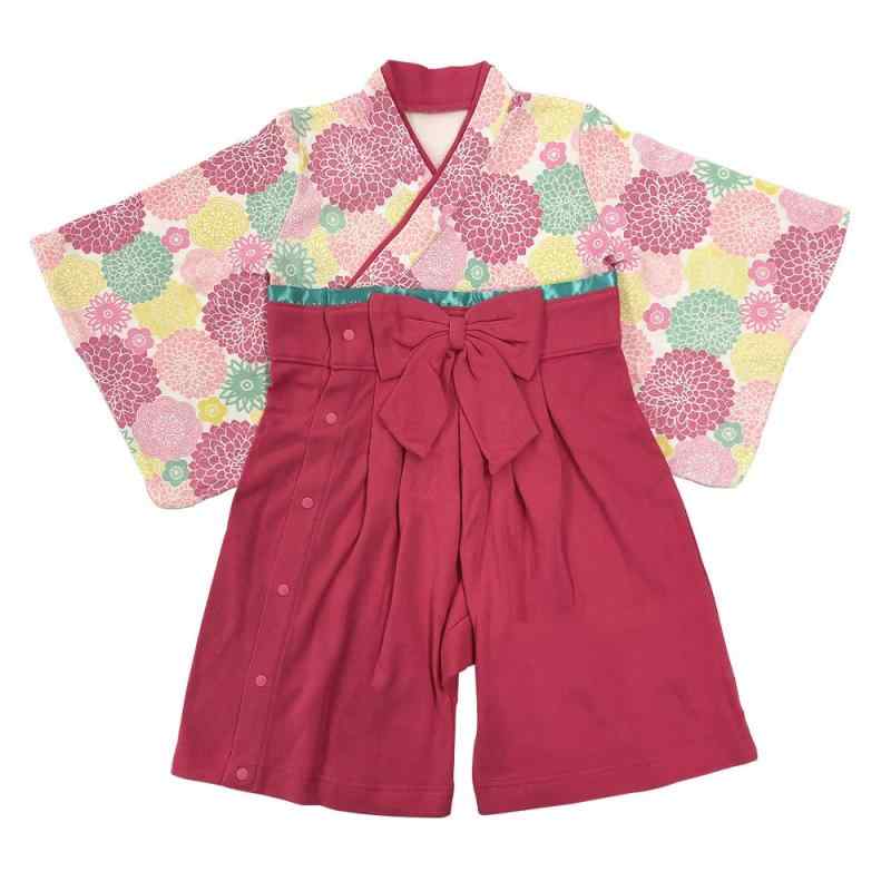 (チャックルベビー) chuckle BABY 袴ロンパース ベビー服 女の子 カバーオール 赤ちゃん 袴 着物 P2513