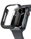 NIMASO 対応 Apple Watch Series 9 / 8 / 7 45mm 用 ケース 対応 アップルウォッチ 9 / 8/ 7 45mm apple watch7ケース 保護カバー ガラスフィルム 一体型 PC素材全面保護(ブラック) NW(2)