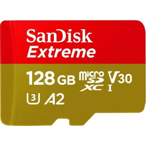 SanDisk MicroSD 128GB UHS-I U3 V30 Write Up to 90MB/s Full HD & 4K SanDisk Extreme SDSQXAA-128G-GN6MN International Packagi SanDisk MicroSD 128GB UHS-I U3 V30 Write Up to 90MB/s Full HD & 4K SanDisk Extreme SDSQXAA-128G-GN6MN International Packagi
