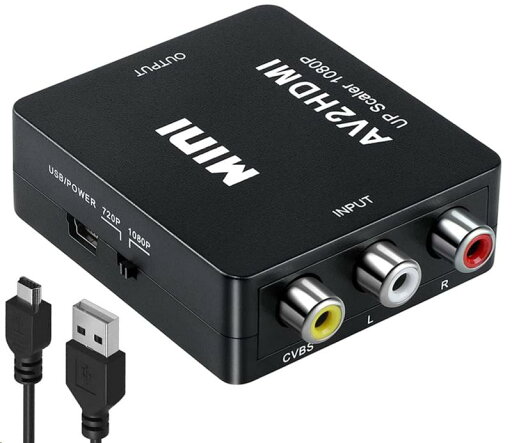 RCA to HDMI 変換コンバーター AV to HDMI 変換コンバーター RCA コンポジット (赤、白、黄) 3色端子 hdmi 変換アダプタ 1080P/720P切り替え RCA to HDMI 変換コンバーター AV to HDMI 変換コンバーター RCA コンポジット (赤、白、黄) 3色端子 hdmi 変換アダプタ 1080P/720P切り替え