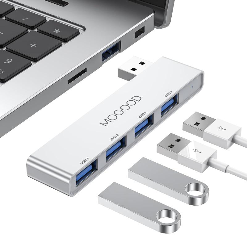 MOGOOD USBハブ3.0 USBスプリッタ[充電非対応]ノートパソコンUSBハブUSBポートスプリッタUSBマルチポートアダプタノートパソコン、Windows PC、Mac、プリンタ、フラッシュメモリドライブ、モバイル