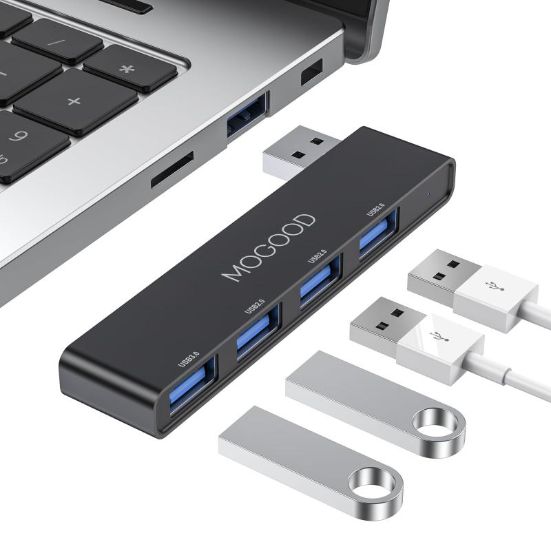 MOGOOD USBハブ3.0 USBスプリッタ[充電非対応]ノートパソコンUSBハブUSBポートスプリッタUSBマルチポートアダプタノートパソコン、Windows PC、Mac、プリンタ、フラッシュメモリドライブ、モバイル